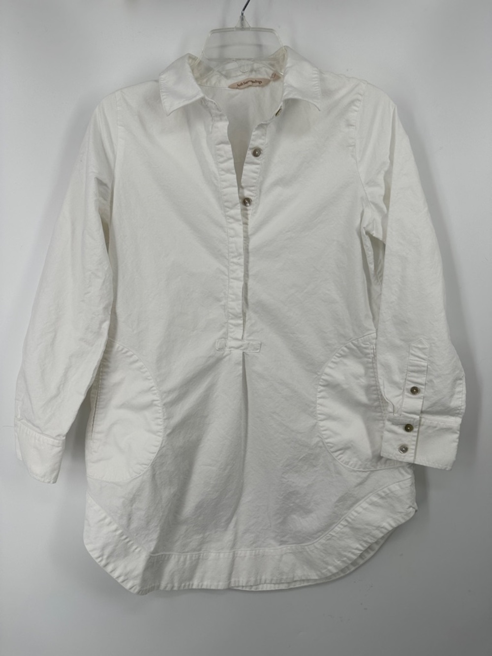 Soft Surroundings White Cotton Pullover Tunic Shirt